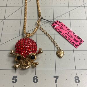 Rhinestone Skull Betsey Johnson Pendant 26” Chain #2